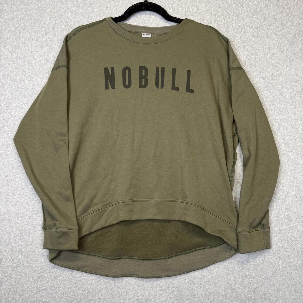 No Bull women's Size Small Olive Green Long Sleeve Athletic Top Shirt Athleisure
